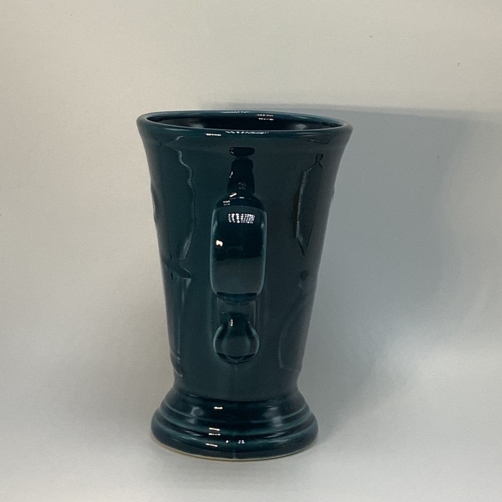 Fiesta Ware Juniper Pedestal Mug w/ Embossed Shapes Retired Homer Laughlin 6" - Picture 4 of 7